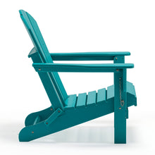 Braxton Folding Plastic Adirondack Chair, Turquoise