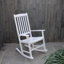 Alston Outdoor Wood Porch Rocking Chair, White Color, Weather Resistant Finish