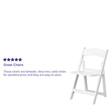 Flash Furniture HERCULES Series 1000 lb. Capacity White Resin Folding Chair with Slatted Seat