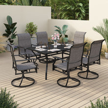 Sophia & William Metal Patio Outdoor Dining Swivel Padded Textilene Chairs Set of 2