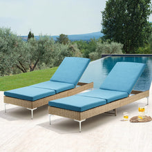 Homrest Patio Rattan Chaise Lounge Chair,with Adjustable Backrest and Cushions
