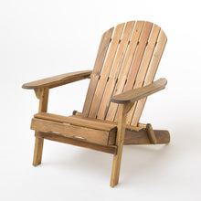 Milan Outdoor Acacia Wood Folding Adirondack Chair, Natural Stained