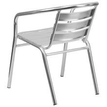 Emma + Oliver Heavy Duty Aluminum Indoor-Outdoor Stack Chair w/ Triple Slat Back