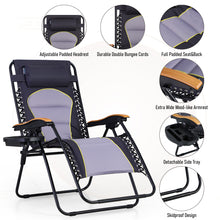 Sophia&William Oversized Outdoor Padded Zero Gravity Chair - Gray and Black