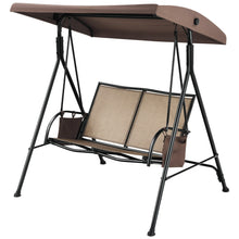Gymax 2-Person Adjustable Canopy Swing Chair Patio Outdoor w/ 2 Storage Pockets