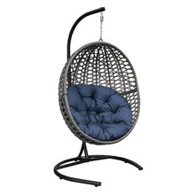 Arttoreal Patio Wicker Basket Swing/Hanging Egg Chair with Waterproof Cushion