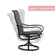 Sophia & William Patio Swivel Outdoor/Indoor Dining Chairs Set of 2 with Black Steel Frame