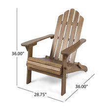 Harlee Outdoor Foldable Acacia Wood Adirondack Chair, Dark Brown