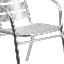 Emma + Oliver Heavy Duty Aluminum Indoor-Outdoor Stack Chair w/ Triple Slat Back
