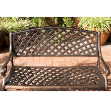 Cast Aluminum Antique Copper Arched Back Garden Bench