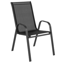 Flash Furniture 5 Pack Brazos Series Black Outdoor Stack Chair with Flex Comfort Material and Metal Frame