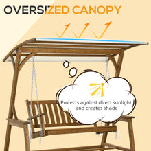 Outsunny 2 Seater Patio Swing Chair with Canopy and Hanging Chains