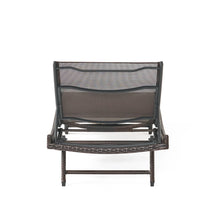 All Weather Synthetic Mesh Brown Chaise Lounger Set