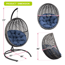 Arttoreal Patio Wicker Basket Swing/Hanging Egg Chair with Waterproof Cushion