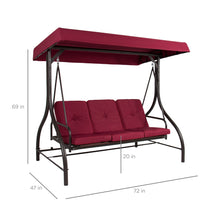 Best Choice Products 3-Seat Outdoor Converting Canopy Swing w/ Removable Cushions