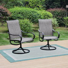 Sophia & William Patio Swivel Outdoor/Indoor Dining Chairs Set of 2 with Black Steel Frame